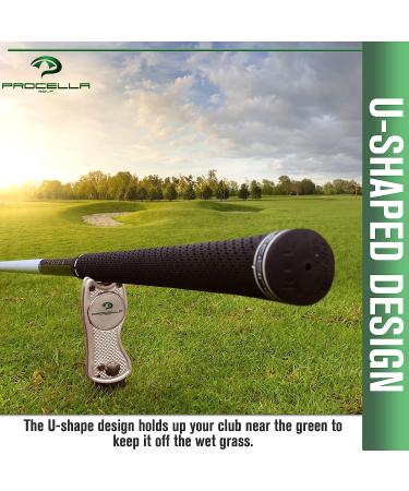 Procella Golf Divot Repair Tool with Ball Marker | Metal Switchblade Style | Multi-Tool for Men and Women - Silver - Buy Online on SooperMarket.com