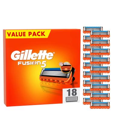 Gillette Fusion 5 razor blades for razors 18 replacement blades for wet razors for men with 5-blade Made in Germany 18 blades
