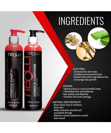 TIBOLLI Hydrating Repairing Shampoo & Conditioner Set - Deep Conditioner for Damaged Hair - Natural Ingredients Gift Set (10.1 Fl Oz + Hair Oil 30ml - Buy Online on SooperMarket.com