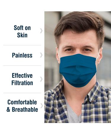 WeCare Disposable Face Mask - 50 Pack, Assorted Ocean Tone Solid Color Print Masks - 3 Ply Ocean Tones - Buy Online on SooperMarket.com