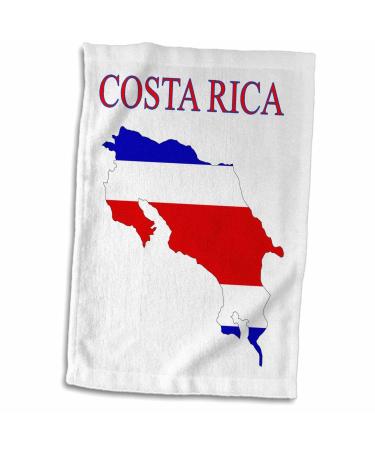 3D Rose Image of Exotic Costa Rica Map in Flag Colors Hand Towel  15 x 22
