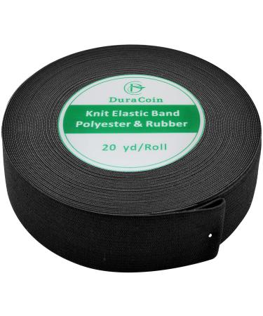 DuraCoin Elastic Bands  Elastic Sewing/Knitting/Wig Making/Spool  (20 Yard x 1.5 inch  Black)