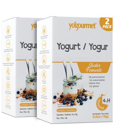 Yo Gourmet Freeze Dried Yogurt Starter - 1 Box Containing 6 Each 5 Gram Packets - PACK OF 2