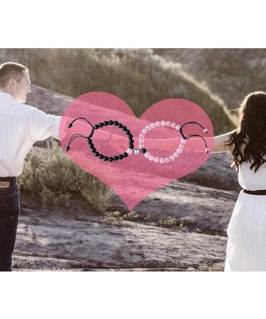 XIANNVXI Couples Bracelets Set - His and Her Magnetic Matching Couple Gifts Jewelry in BlackPink - Buy Online on SooperMarket.com