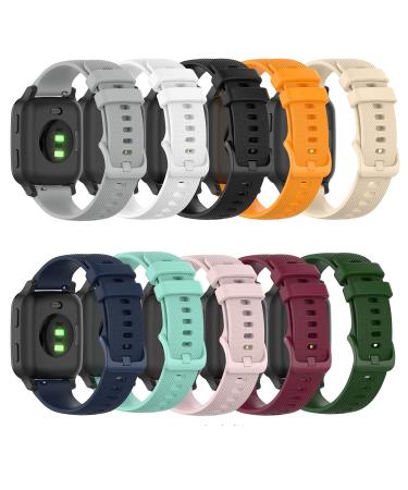 Bands Compatible with Garmin Venu /Venu Sq/Venu Sq Music/Venu Sq 2/Venu 2 Plus Band, Soft Silicone Quick Release Straps 20MM Replacement Wristband (Multicolor10-Pack)