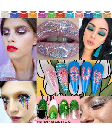 Warmfits Holographic Nail Glitter - 12 Colors Superfine Festival Powder for Nail & Body Art - Buy Online on SooperMarket.com