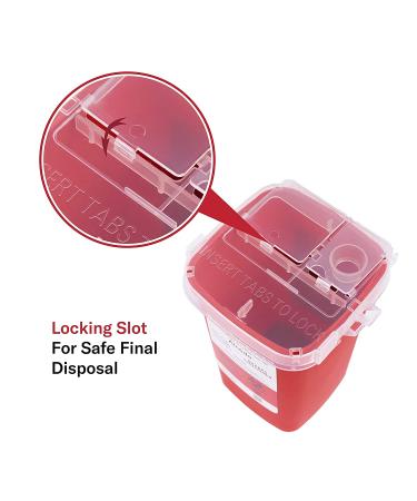 Alcedo Sharps Container 1 Quart (3-Pack) | Biohazard Needle Disposal | Portable for Home & Professional Use - Buy Online on SooperMarket.com