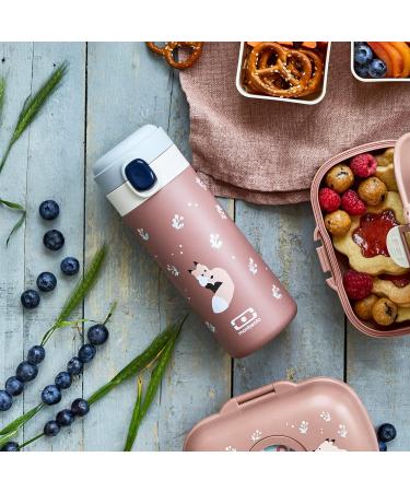 Monbento Kids Insulated Water Bottle - 12 Oz - Leakproof - Hot/Cold 12 Hours - BPA-Free - Pink Cinnamon Fox - Buy Online on SooperMarket.com