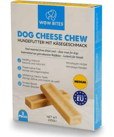 WoW Bites Premium Crauma Cheese for Dogs - Healthy Yak Cheese Dog Treats Long Kauspass & Cheese Bones (M 3 Pack) - Natural & Tasty Chews for All Breeds - Buy Online on SooperMarket.com