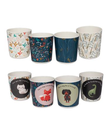 BeeBon Beauty Home Super Cute Bamboo Cups for Kids Eco Friendly Kids Cups 8 Oz 4 Pack