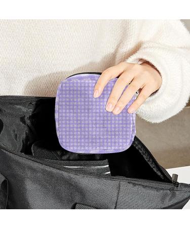 Lilac Plaid Menstrual Cup & Pad Storage Bag - Portable Period Pouch for Women/Girls - Multi-Colored - 1Pcs - Buy Online on SooperMarket.com