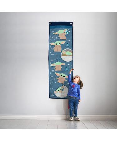 Jay Franco Star Wars The Mandalorian 3 Times Tall 170 cm Kids Growth Chart - Blue Poly-Canvas Height Chart - Buy Online on SooperMarket.com