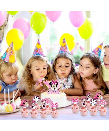 Buy 49-Piece Mini Mouse Cake Decoration Set - Cute Cartoon Topper for Girls' Birthday Parties - Perfect Pink Decor for Cakes - Buy Online on SooperMarket.com