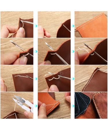 5-Piece Sewing Awl Kit with Needles and Waxed Threads for Leather Craft DIY - Buy Online on SooperMarket.com