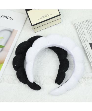 2 PCS Women Sponge Spa Headbands | Terry Cloth Fabric Hair Band for Skincare, Makeup & Shower | Blue Pink Color Set - Buy Online on SooperMarket.com
