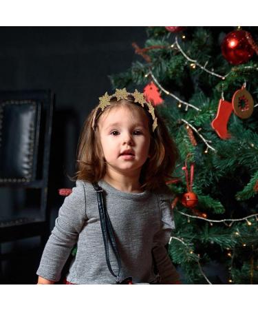 Uonlytech Snowflake Headband Christmas Headwear Glitter Hair Bands Gold Headpiece Xmas Headbands for Party Festival - Buy Online on SooperMarket.com