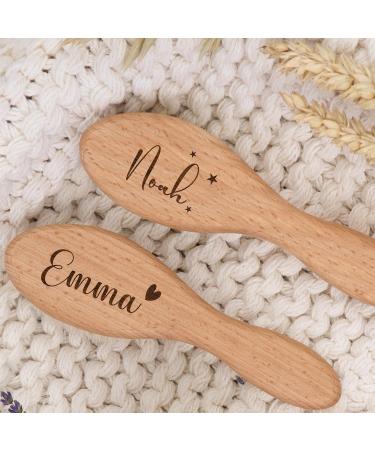 Personalized Baby Brush - Soft Goat Hair & Beech Wood for Newborns | Ideal Infant Care Comb - Buy Online on SooperMarket.com