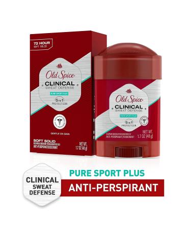 Old Spice Clinical Sweat Defense Anti-Perspirant Deodorant for Men - 72 Hour Pure Sport Plus - 1.7 Oz - Buy Online on SooperMarket.com