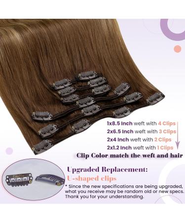 Laavoo Real Hair Ombre Clip-In Extensions - Medium Brown Balayage Dark Blonde Remy 105g 7 Pieces 55cm - Perfect for International Shipping - Buy Online on SooperMarket.com