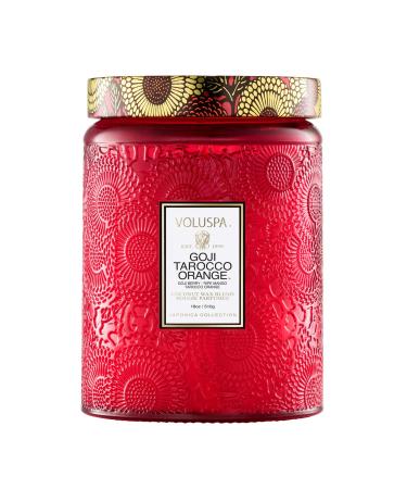 Voluspa Goji Tarocco Orange Large Candle Jar 18 oz 100 Hour Burn Time All Natural Wicks and Coconut Wax for Clean Burning Vegan Poured in the USA