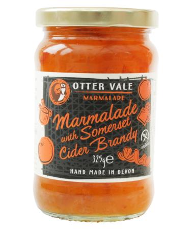Otter Vale Marmalade with Somerset Cider Brandy orange fruit and a splash of regional brandy hand-made in Devon gluten-free 315g glass jar