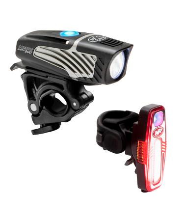 NiteRider Lumina Micro 900 Front Bike Light Sabre 110 Rear Bike Light Combo Pack- USB Rechargeable Bicycle Headlight LED Front Light Water Resistant Mountain Road City Commuting Cycling Safety Flash