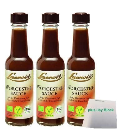 Lacroix Worcester sauce 3-pack (3x140ml bottle) + usy block