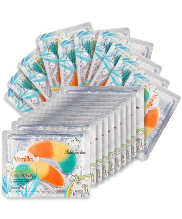20 Pair Vanilla Under Eye Patches Under Eye Gel Patches Hyaluronic Acid Anti Wrinkle Eye Masks For Puffy Eyes Eye Bags and Dark Circles Hydrating Eye Gel Pads Eye Masks Skincare