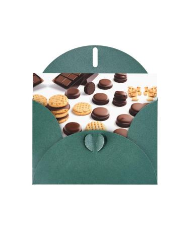 Cookies Food Chocolate Chip Biscuits Pearl Paper Greeting Card - Double-Sided Pearl Effect with Suitable for Various Occasions Cookies Food Chocolate Chip Biscuits One Size