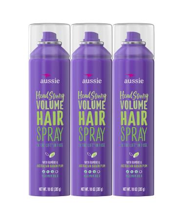 Aussie Hairspray  with Bamboo & Kakadu Plum  Headstrong Volume  10 fl oz  Triple Pack Bamboo Citrus 10 Ounce (Pack of 1)
