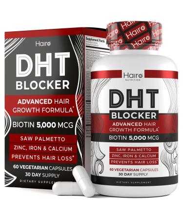DHT Blocker Hair Growth Supplement - High Potency Biotin & Saw Palmetto for Hair Regrowth - Natural Hair Loss Treatments for Women & Men - Helps Stimulate Hair Follicle Growth