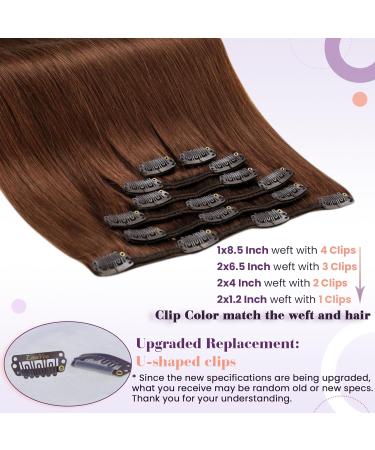 Buy Laavoo Clip-In Extensions - 45cm Real Hair in Auburn Brown | 7pcs Hair Recovery 10 Inch 105g - Premium Quality Red-Brown Extensions - Buy Online on SooperMarket.com