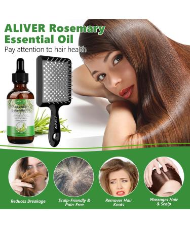 Rosemary Essential Oil for Hair Growth | 100% Organic with Scalp Massager - Nourishes & Stimulates Hair - Buy Online on SooperMarket.com