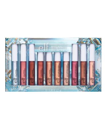 e.l.f. Cosmetics Naughty & Nice Lip Gloss Vault  Lip Glosses For Shiny & Plump Lips  Infused With Vitamin A & E  Vegan & Cruelty-Free  10 Glosses