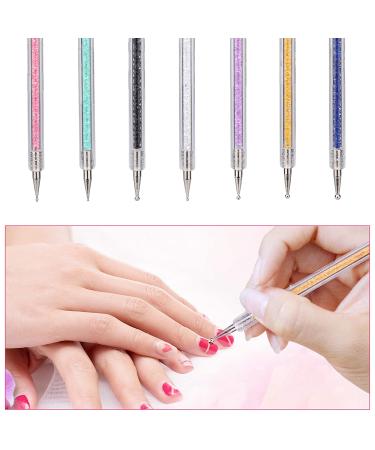 7 Pcs Nail Art Liner Brushes and Dotting Tools Set - Dual-Ended Design Brush Pen for Nail Art Point Drill Drawing - Includes Liner Brushes and Dotting Pen - 5/7/9/11/14/16/20 mm - Buy Online on SooperMarket.com