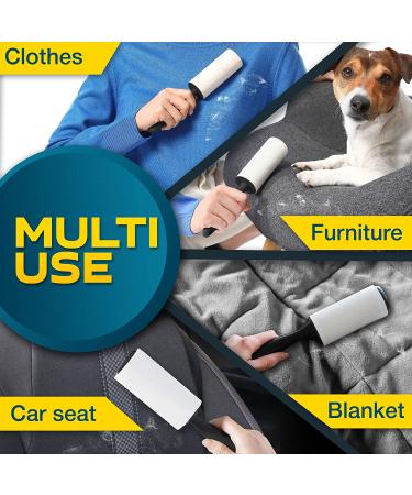 Large Pet Hair Lint Rollers - Sticky Remover for Furniture, Clothes, and Carpet - Dog, Cat, and Animal Hair - White (Pack of 5) - Buy Online on SooperMarket.com