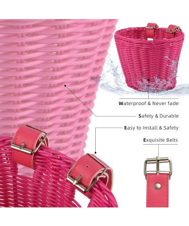 EIRONA Pink Bicycle Basket for Kids (12-16) | Balance Bike Tricycle & Scooter | DIY Sticker Included - Buy Online on SooperMarket.com