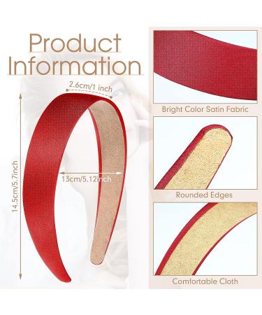 Yunsailing 99-Piece Satin Headbands Bulk - Colorful 1 Inch Wide Non-Slip Headbands for Girls DIY Craft - 33 Colors - Buy Online on SooperMarket.com