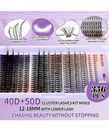 DIY Lash Extension Kit - Multi-Type Lash Clusters & Bottom Lashes | 20/30/40/50D 12-18mm | Complete Volume Lashes Set with Bond Seal & Applicator - Buy Online on SooperMarket.com
