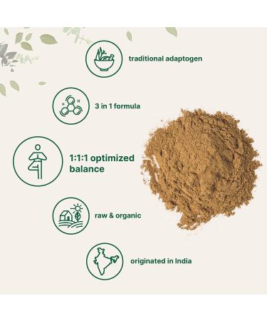 Organic Triphala Powder 8 oz - Traditional 3-in-1 Adaptogen Blend - Supports Diet Control & Fat Burn - India Origin - Non-GMO - Vegan Friendly - Buy Online on SooperMarket.com