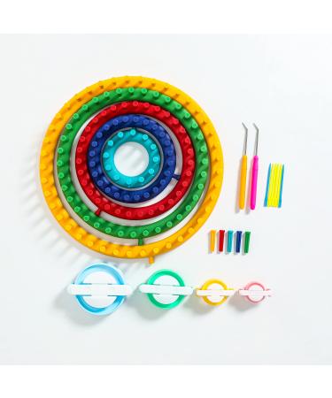 Knitting Loom Craft Kit Round Knitting Loom -Include Hook Needle  Pompom Maker Round Loom