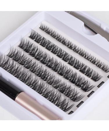 DIY False Eyelashes 45 Cluster Lashes | C Curl Reusable Soft Individual Lashes | Natural Look with Clear Glue | Strong Hold 10-16MM | Fluffy and Reusable - DM01-Natural - Buy Online on SooperMarket.com