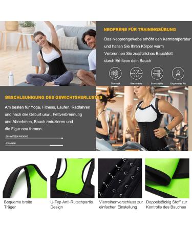 Chumian Ladies Sauna Sweat Training Tank Top - Neoprene Corset Shapewear for Fitness & Abs - Black M - Buy Online on SooperMarket.com