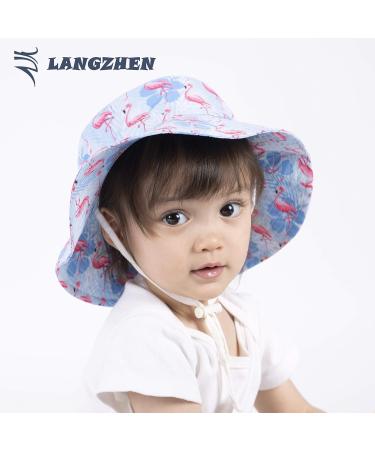 LANGZHEN Baby Girls Sun Protection Beach Hat with Chin Strap - Purple, 1-2 Years - Buy Online on SooperMarket.com