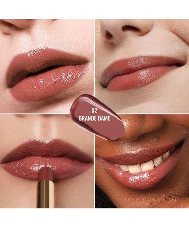 Oulac 2 in 1 Lipstick and Lip Balm - Juicy Glossy Lip Care for Smooth, Hydrated Lips - Vegan Formula (02 Grande Dame Plummy Terracotta) - Buy Online on SooperMarket.com