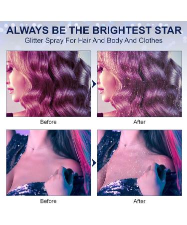 Women's Long-Lasting Waterproof Hair Glitter Spray for Prom, Festivals & Parties - Sparkle and Shine on Stage and beyond! - Buy Online on SooperMarket.com