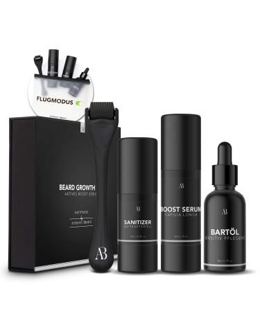 Anthony Brown Oil Beard Growth Kit - Money Back Without Results - Tabed Effect for more bearded growth by Capilia Longa - Bart Warser Men with Bart Roller 0.5mm