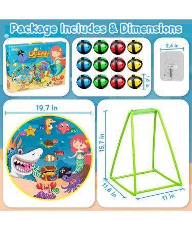 Dioju Dart Board for Kids - Double Sided Dartboard with 12 Sticky Balls | Indoor Outdoor Sport Toys for Boys & Girls | Target Action Game for Ages 3-12 | Perfect Birthday Party Gift - Buy Online on SooperMarket.com