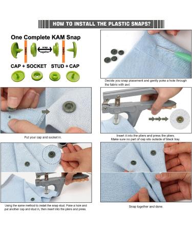 Ilauke 408 Sets Plastic Snap Buttons with Organizer Case - T5 No-Sew Snaps for Bibs, Diapers, Crafts - Buy Online on SooperMarket.com