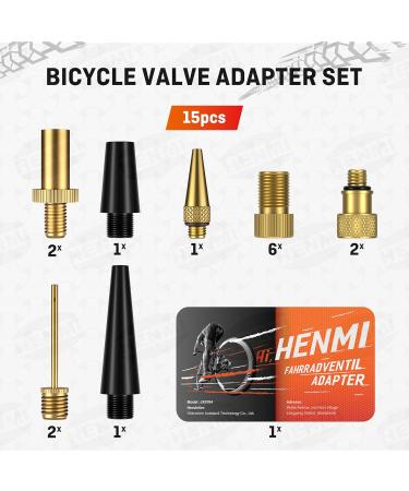 Henmi Bicycle Valve Adapter Set - Complete French & Auto-Style Valve Adapters with Sorting Box Air Pump Ball Pin & Compressor Valve - International Shipping - Buy Online on SooperMarket.com